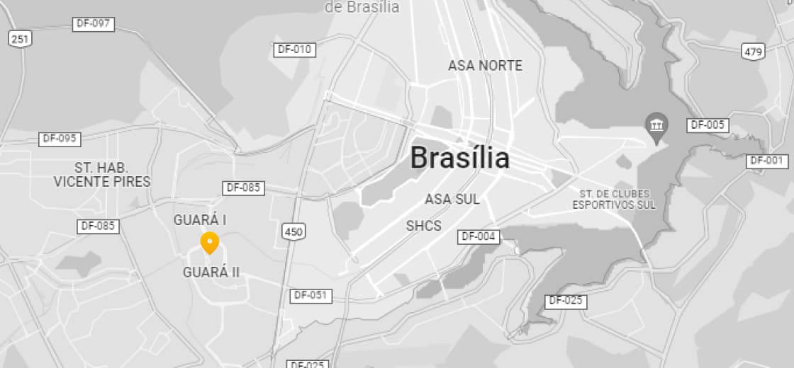 mapa marcando o endereço em Aquela Rua, 42 - Guará II - Brasília - DF